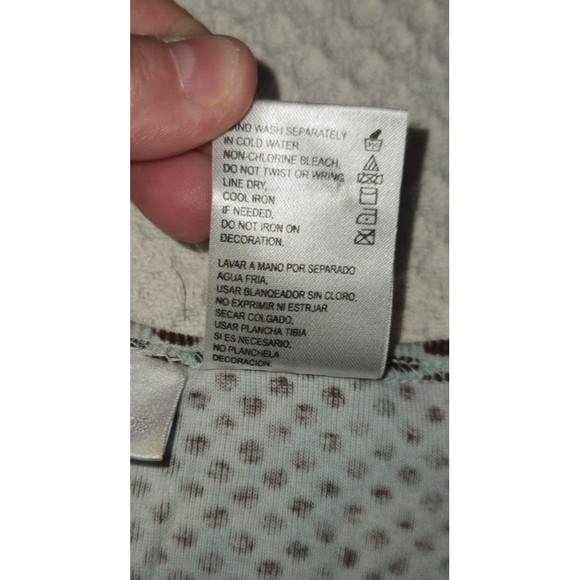 Soft Surroundings Short Sleeve Blue Brown Floral Print Dangling Embellishment XS - Picture 11 of 11